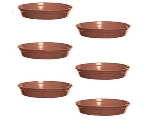 Whitefurze 6X Plastic Plant Pot Saucer 19Cm Terracotta Colour For 7 Or 8 Inch Pot