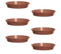 Whitefurze 6X Plastic Plant Pot Saucer 24Cm Terracotta Colour For 10 Inch Plant Pot