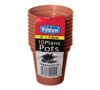 Whitefurze Garden Pot 10 Pack in Orange, Size 7.5cm | Charlies