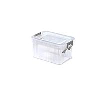 Whitefurze Allstore Container with Silver Clamp, Plastic, Natural, 0.2 Litre