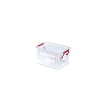 Whitefurze Allstore Container with Silver Clamp, Plastic, Natural, 0.5 Litre