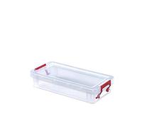 Whitefurze Allstore Container with Silver Clamp, Plastic, Natural, 0.75 Litre