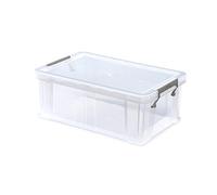Whitefurze Allstore Container with Silver Clamp, Plastic, Natural, 10 Litre