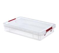 Whitefurze Allstore Container with Silver Clamp, Plastic, Natural, 12 Litre