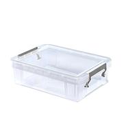 Whitefurze Allstore Container with Silver Clamp, Plastic, Natural, 2.3 Litre