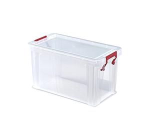 Whitefurze Allstore Container with Silver Clamp, Plastic, Natural, 2.6 Litre
