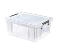 Whitefurze Allstore Container with Silver Clamp, Plastic, Natural, 24 Litre