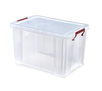 Whitefurze Allstore Container with Silver Clamp, Plastic, Natural, 26 Litre
