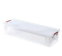 Whitefurze Allstore Container with Silver Clamp, Plastic, Natural, 27 Litre