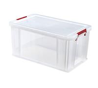 Whitefurze Allstore Container with Silver Clamp, Plastic, Natural, 54 Litre
