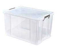 Whitefurze Allstore Heavy Duty 85L Large Plastic Stackable Storage Box With Lid