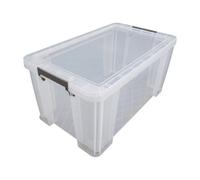 Whitefurze Allstore Storage Box 54 Litre With Silver Clamp - Natural
