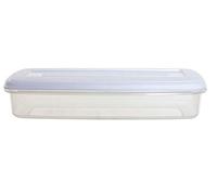 Whitefurze Oblong Plastic Food Tub Bacon Storage Box With Lid 1L 29cm x 12cm