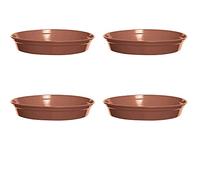 (7"-8" Saucer (Pk of 1)) Terracotta Colour Plastic Plant Flower Pots or Saucers - Various sizes 3" to 15"