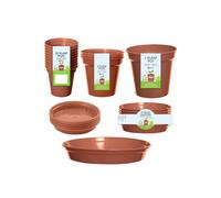Whitefurze Basic Garden Plant Pot & Saucer Set - Terracota in Brown Whitefurze Brown