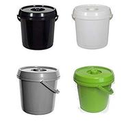 Whitefurze Bucket with Lid, 14 Litre, Cream