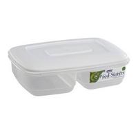 Whitefurze Clear Plastic 2 Section Food Container 2.5L