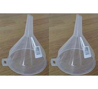 Whitefurze Clear Plastic Funnel, 14 cm Kitchen Funnel for Liquid Transfer, Plastic Construction, Kitchen Tool, Pack of 2, Colours Include Yellow, Grey, Beige, Blue
