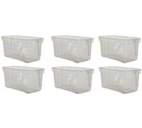 Whitefurze Clear Plastic Storage Caddy Baskets, Set of 6, 28x15.5x15.5cm, Clear