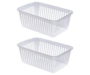 Whitefurze Durable Handy Basket 30cm Clear/Transparent (Pack of 2)