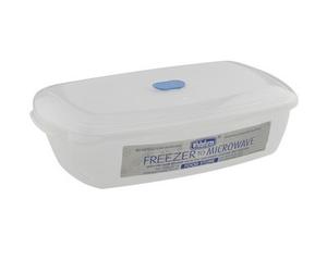 Whitefurze Durable Plastic 2.33L Rectangular Freezer to Microwave Food Storage Container Item [Pack of 5]