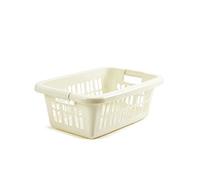 Whitefurze Easy Grip Rectangular Laundry Basket, Cream
