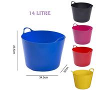 Heavy Duty Flexi Tub Builder Bucket With Handles Garden Trug Mixing Container
