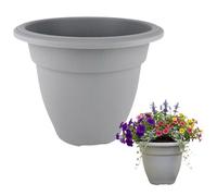 Whitefurze Grey Round Bell Plant Pot 45Cm Plastic Bell Planter Patio Flowerpot