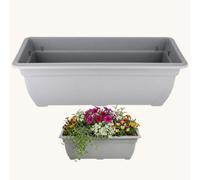 Whitefurze Grey Trough Bell Plant Pot 50Cm Plastic Bell Planter Patio