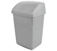 Whitefurze H10L42 50 Litre Plastic Swing Top Bin, Silver