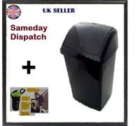 WHITEFURZE Kitchen Large 50 Litre Plastic Swing TOP BIN Made in UK New (Black)