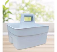 Whitefurze Large Kitchen Cleaning Caddy White Plastic Tidy Basket With Grey Handle