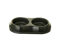 Whitefurze Medium Double Plastic Dog Cat Rabbit Animal Pet Strong Food/Watter Bowl