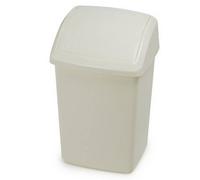 Whitefurze Plastic 10ltr Swing Bin and Lid Cream