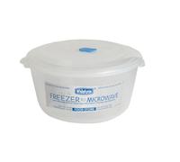 Whitefurze Plastic 3.08L Round Freezer to Microwave Food Storage Container