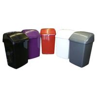 Whitefurze Plastic 30ltr Swing Bin and Lid Black