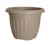 Whitefurze Plastics Taupe Round 40cm Athens Plastic Flower Plant Planter Pot (Single)