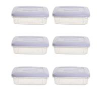 Whitefurze Rectangular Food Storage Container 0.8 Litre Clear (Pack of 6)