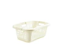 Whitefurze Rectangular Laundry Basket, Cream, 59 cm