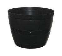 Large Black Plastic Barrel Flower Planter Pot Garden Plant Tub Container UK Made