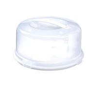 Whitefurze Round Cake Box Plastic Storage Container White Clear Lid 30Cm