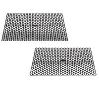 Whitefurze Set of 2 Plastic Reusable 40x35cm Sink Protecting Dish Drying Drainer Mat Washing (Black)