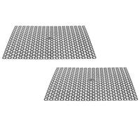 Whitefurze Set of 2 Plastic Reusable 40x35cm Sink Protecting Dish Drying Drainer Mat Washing (Grey)