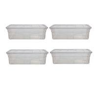 Whitefurze Set Of 4 Spacemaster Mini Storage Boxes 5L / 33Cm With Lids - Clear