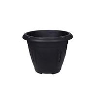 Whitefurze Sets of 2 43cm Black Venetian Round Plant Pots Planters