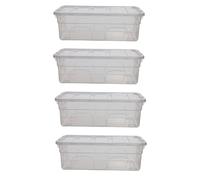 Whitefurze Spacemaster 5L Transparent Plastic Storage Boxes with Lid - Set of 4 in Clear Whitefurze Clear