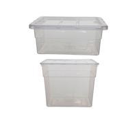 Whitefurze Spacemaster Mini & Jumbo Storage Boxes with Lid - Clear Whitefurze Clear