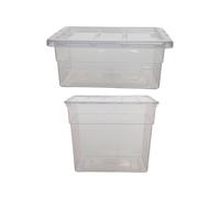 Whitefurze Spacemaster Mini & Jumbo Storage Boxes with Lid - Clear Whitefurze Clear