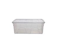 2 38cm Under Bed Storage Box Spacemaster Clear Plastic Stackable Home Storage