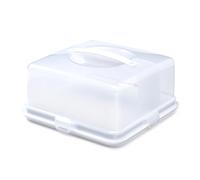 Whitefurze Cake Box - Square - Plastic, White